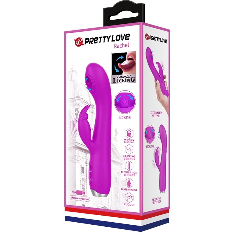 PRETTY LOVE - RACHEL WIEDERAUFLADBARER VIBRATOR MIT STIMULIERENDEN WELLEN LILA