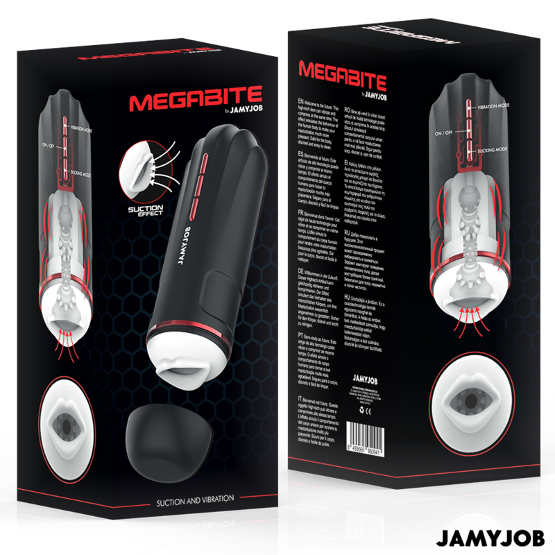 JAMYJOB - MEGABITE AUTOMATISCHER MUNDMASTURBATOR 5 MODI STIMULIERENDE WELLEN UND VIBRATION